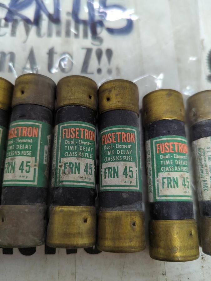 COOPER BUSSMANN,FRN-45,FUSETRON FUSES 45 AMP  LOT OF 9 NOS