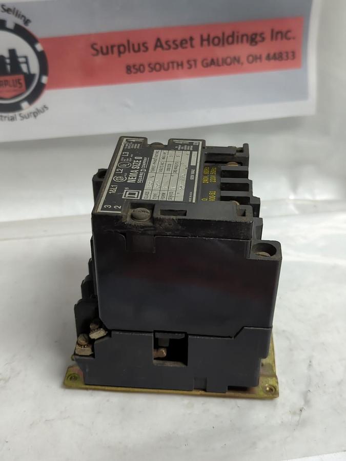 Used SQUARE D,8536-SB-2,MOTOR STARTER SIZE 0 PRE-OWNED