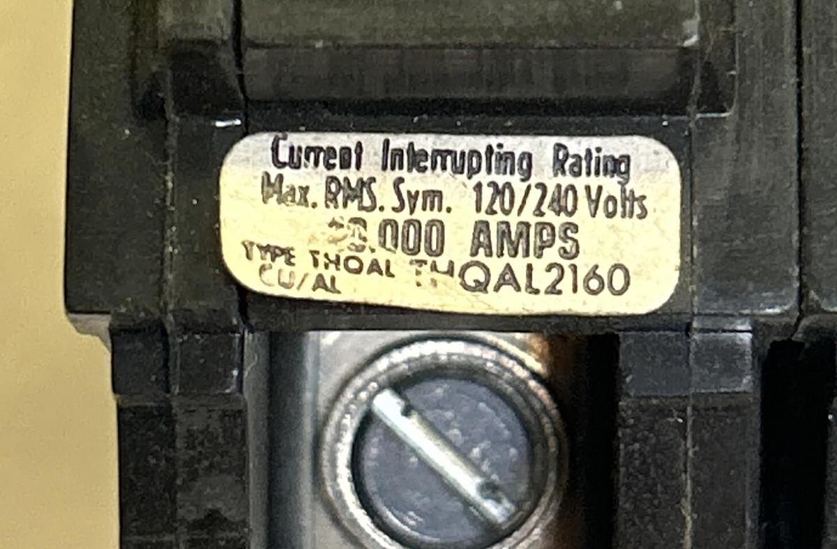 Used GENERAL ELECTRIC,THQAL2160,CIRCUIT BREAKER 60A 120/240V 2P
