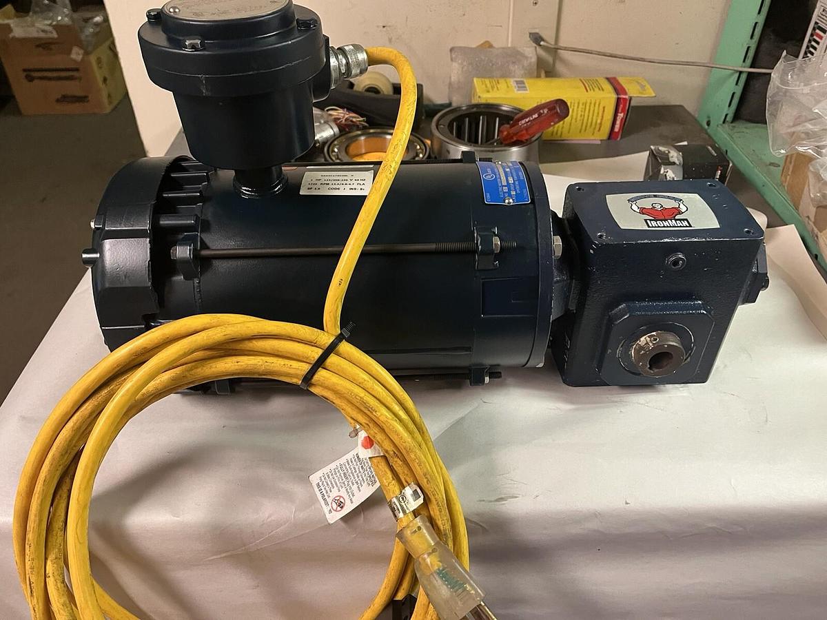 IRONMAN,GR-HMQ-818-5-H1-56-12,GEARMOTOR MARATHON A5C17XC20L RATIO 5 1HP 1PH