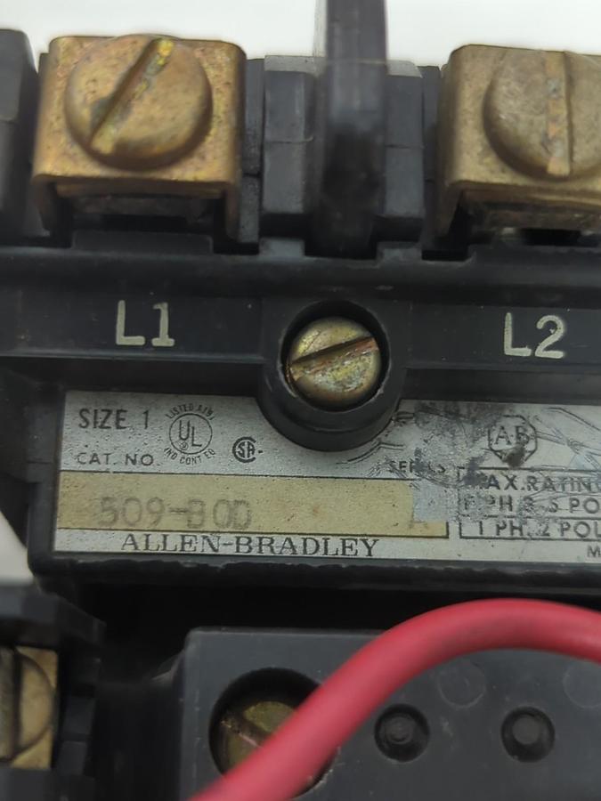 Used ALLEN-BRADLEY,509-600,MOTOR STARTER SIZE 1 PRE-OWNED