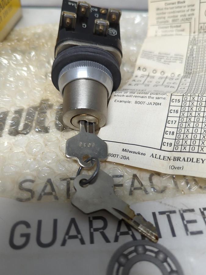 ALLEN BRADLEY,800T-J631A8,SERIES A KEYED CYLINDER LOCK 3 POSITION NOS
