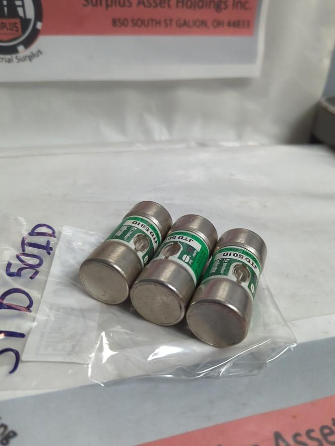 Used LITTELFUSE,JTD 50ID,INDICATOR 50 AMP FUSE LOT OF 3 PRE-OWNED