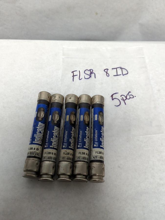 Used LITTELFUSE,FLSR 8ID,INDICATOR 8 AMP FUSE LOT OF 5 PRE-OWNED