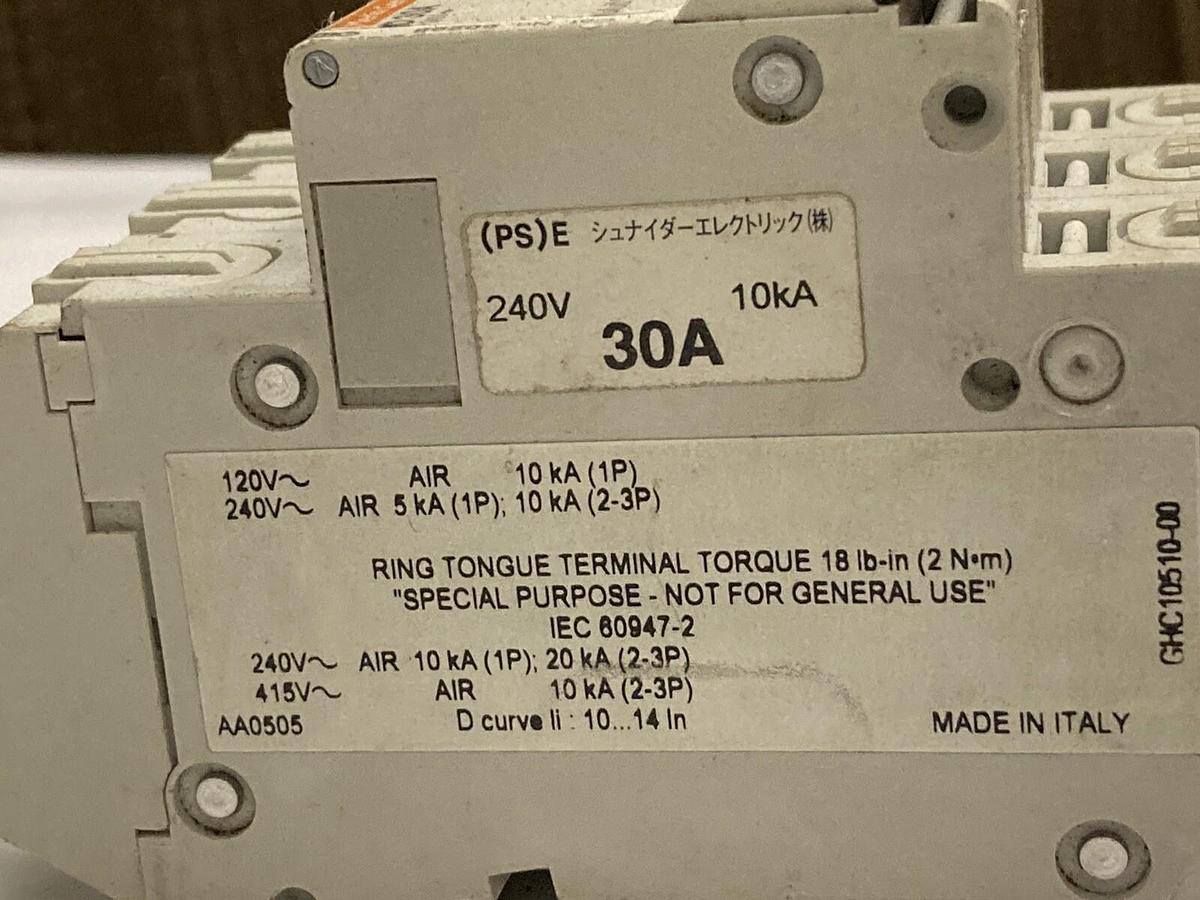 Used Square D,60298 D30A,Merlin Gerin Multi Circuit Breaker C60 240V