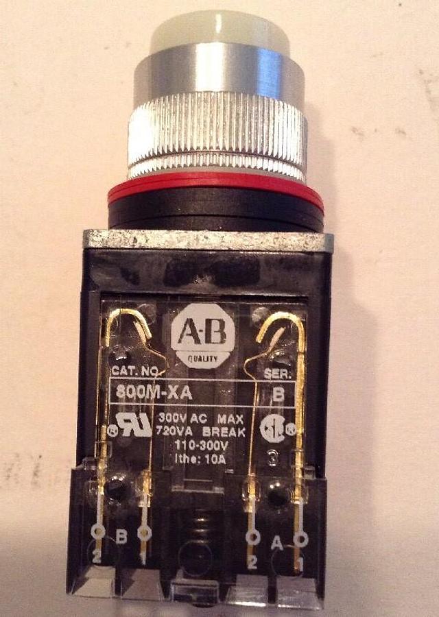 Allen-Bradley,800MR-QB24WA,Round Illuminated Push Button White Series D