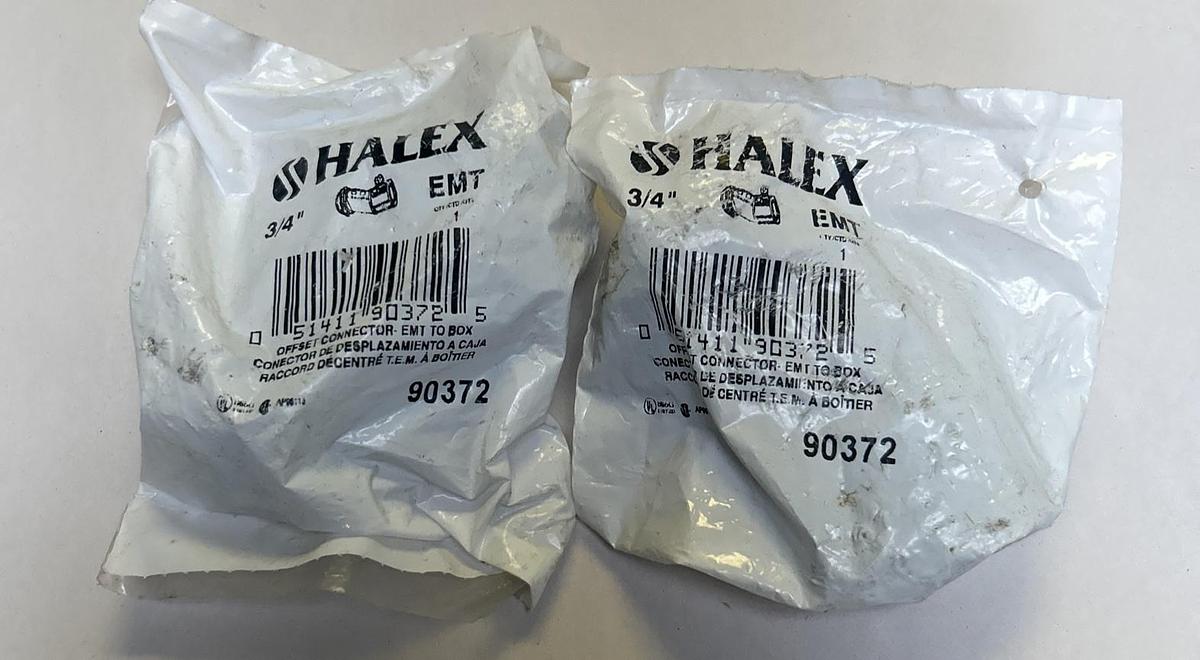 Used HALEX,90372,CONNECTOR 3/4INCH LOT OF 2 NOS