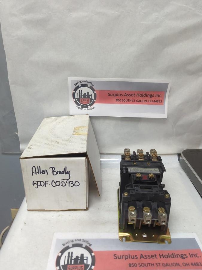 Used ALLEN BRADLEY,500F-C0D930,SIZE 2 CONTACTOR SERIES A PRE-OWNED
