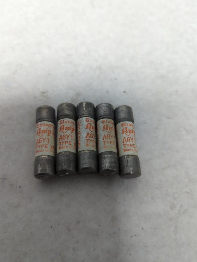 Used GOULD SHAWMUT,A6Y1,TYPE 2B FUSE 1 AMP LOT OF 5 PRE-OWNED