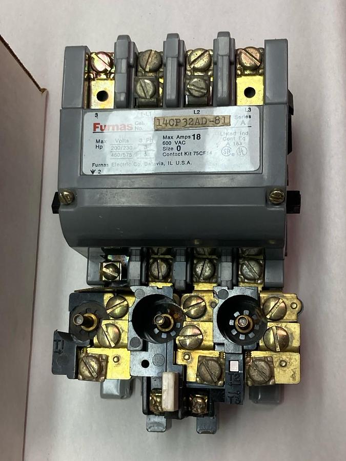 Used Furnas,14CP32AD-81,3-Phase Motor Starter Contactor 200/230V 18A
