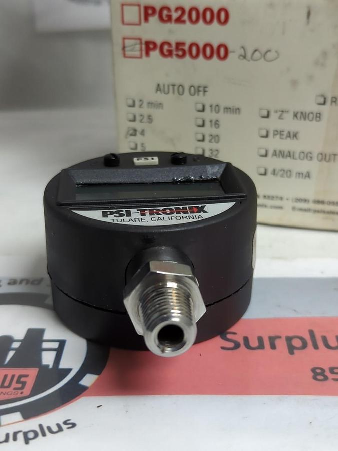 Used PSI-TRONIX,PG5000-200,DIGITAL PRESSURE GAGE NOS