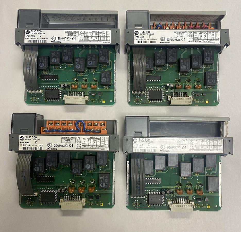 Used Allen-Bradley,1746-OX8,Ser A Output Module Lot Of 4