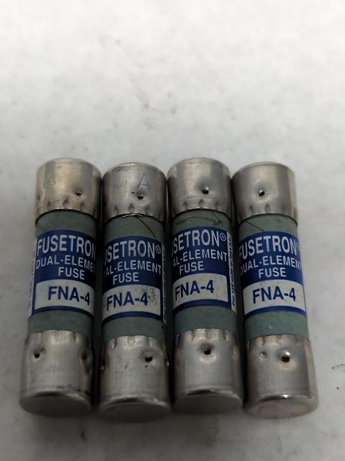 COOPER BUSSMANN,FNA-4,FUSETRON 4 AMP FUSE LOT OF 4 NOS