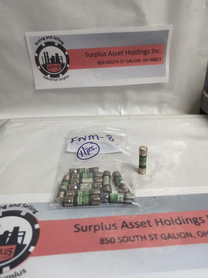 Used COOPER BUSSMANN,FNM-8,FUSETRON 8 AMP FUSE LOT OF 11 PRE-OWNED