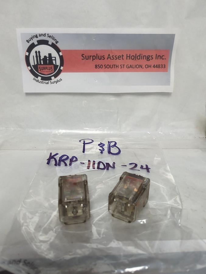 Used P&B,KRP11DN-24,PLUG IN RELAY 8-PIN LOT OF 2 PRE-OWNED