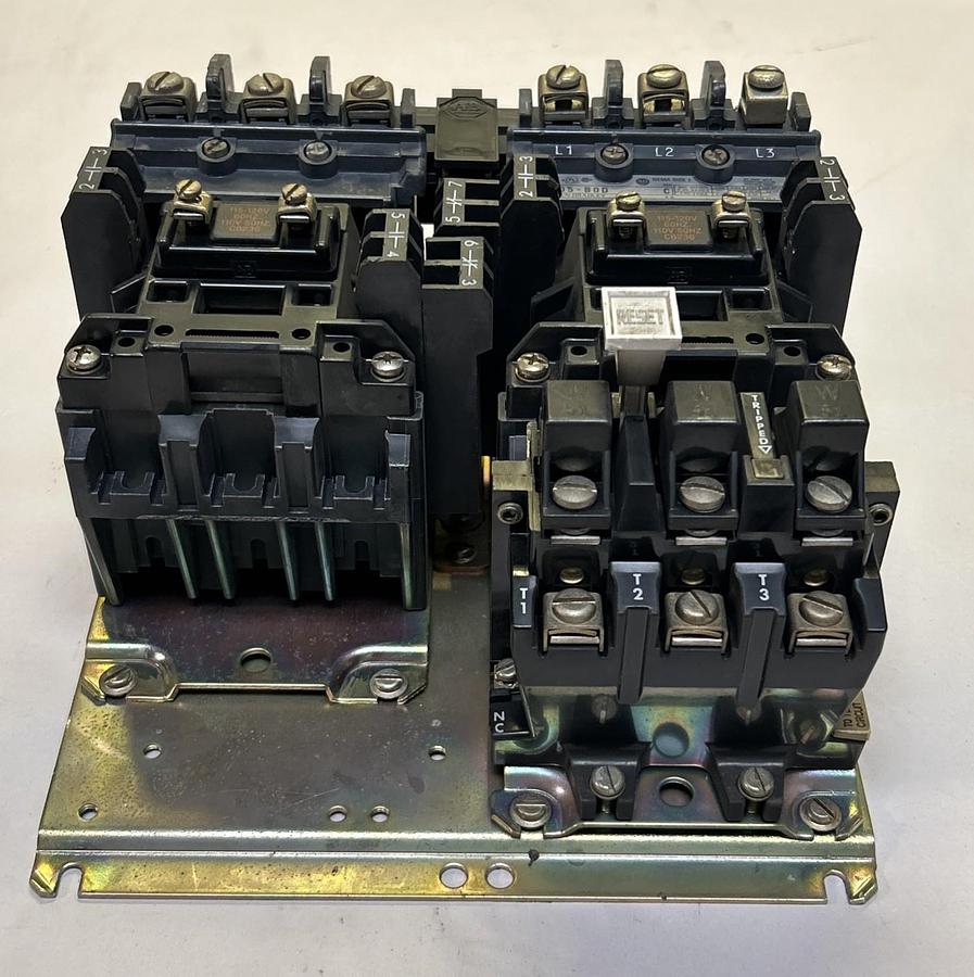 Used ALLEN BRADLEY,505-B0D,REVERSING STARTER SIZE 1 27A 600V