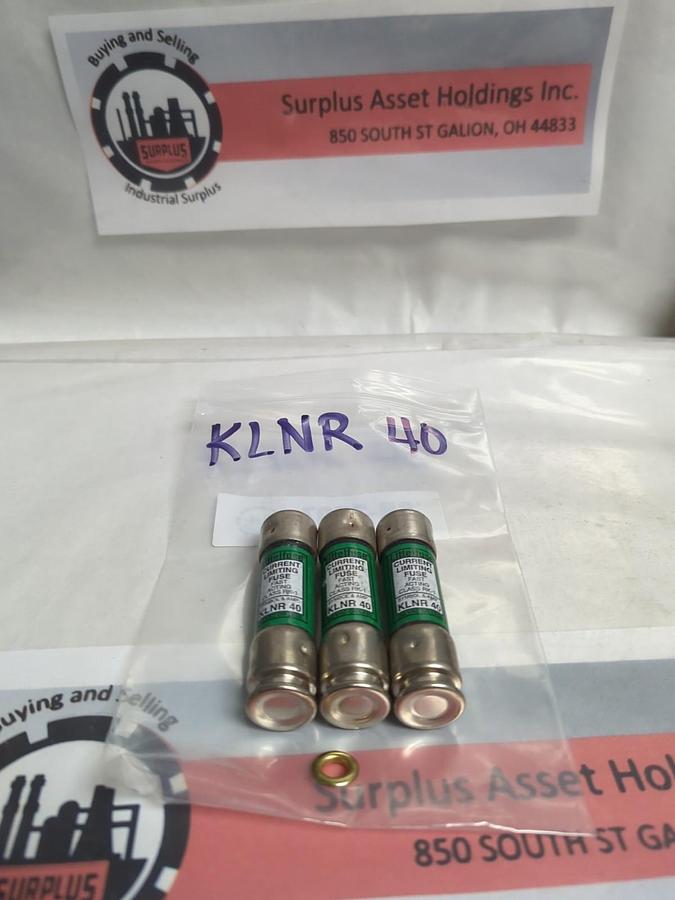 Used LITTELFUSE,KLNR-40,FAST-ACTING 40 AMP FUSE LOT OF 3 PRE-OWNED
