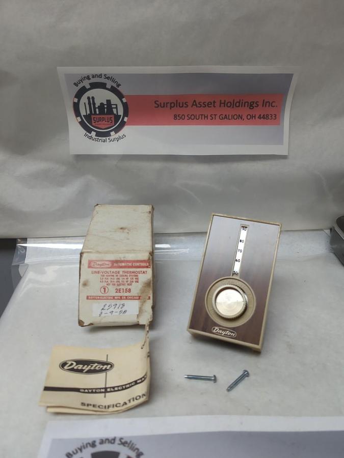 DAYTON,2E158,LINE-VOLTAGE THERMOSTAT HEATING-COOLING NOS