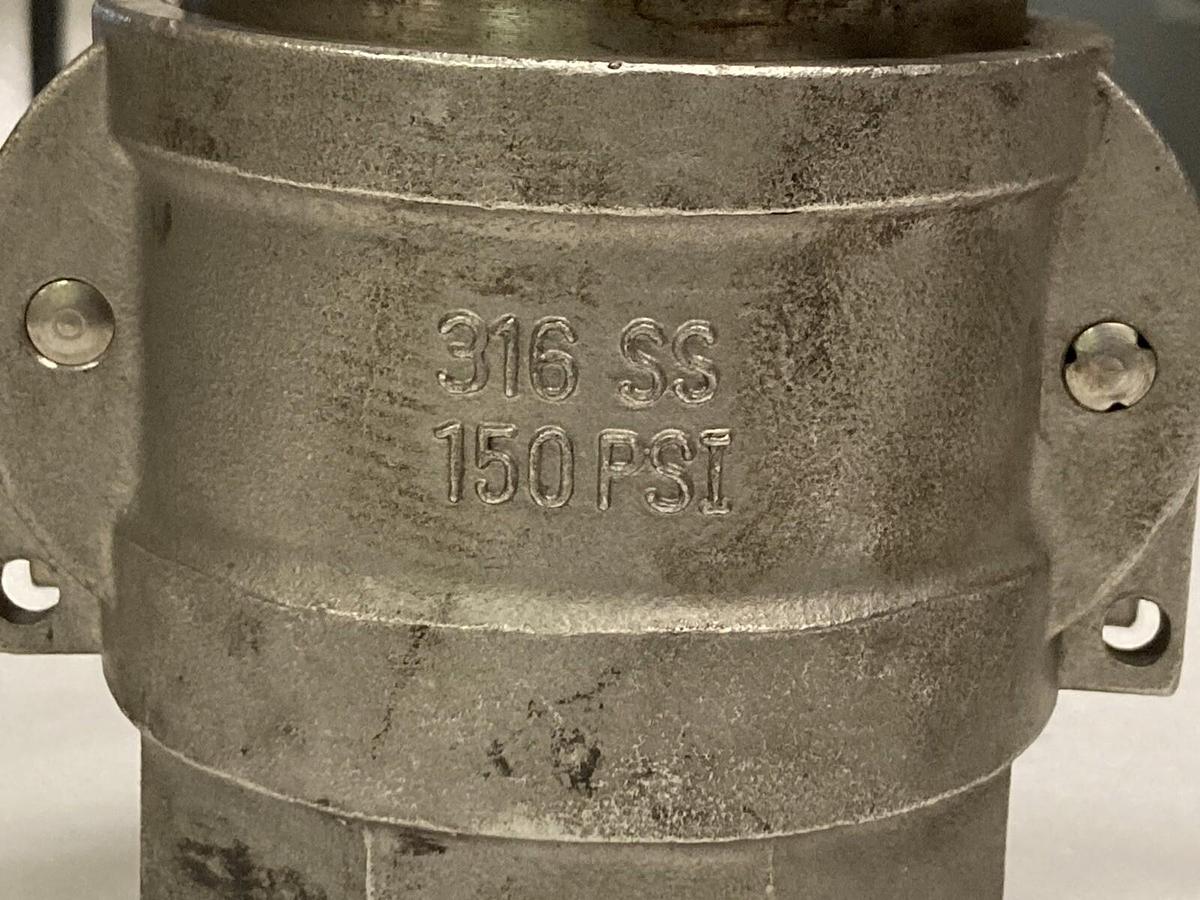 Used Neco,D200,Cam Lock Coupling 2 INCH 150 PSI 316 SS