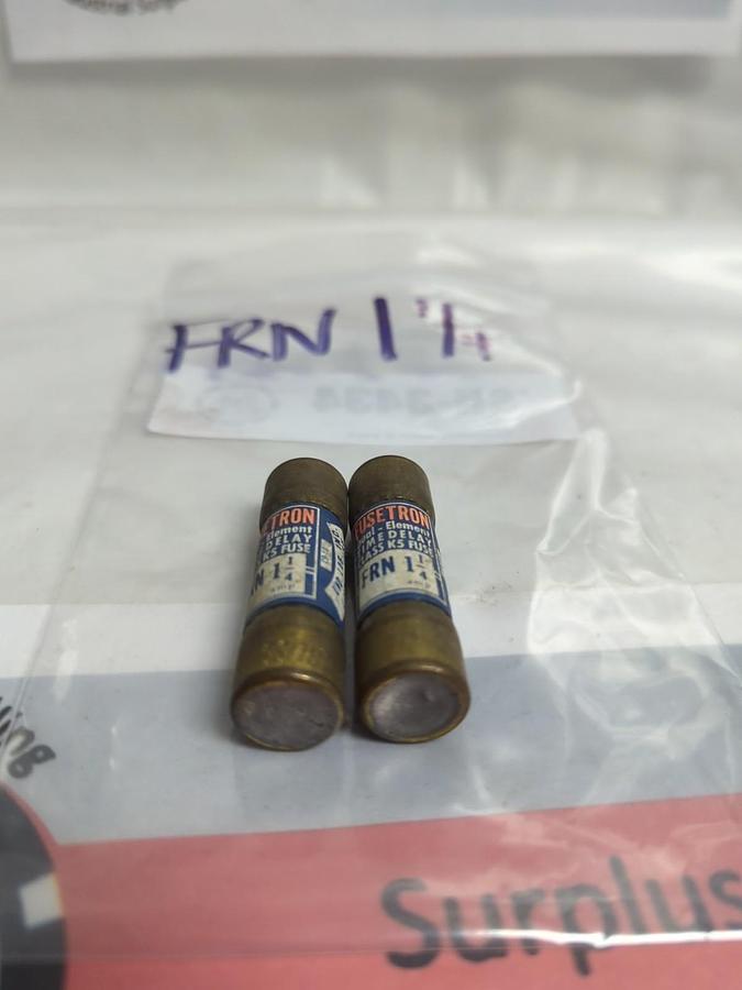 Used COOPER BUSSMANN,FRN-1-1/4,FUSETRON 1-1/4 AMP FUSE LOT OF 2 PRE-OWNED