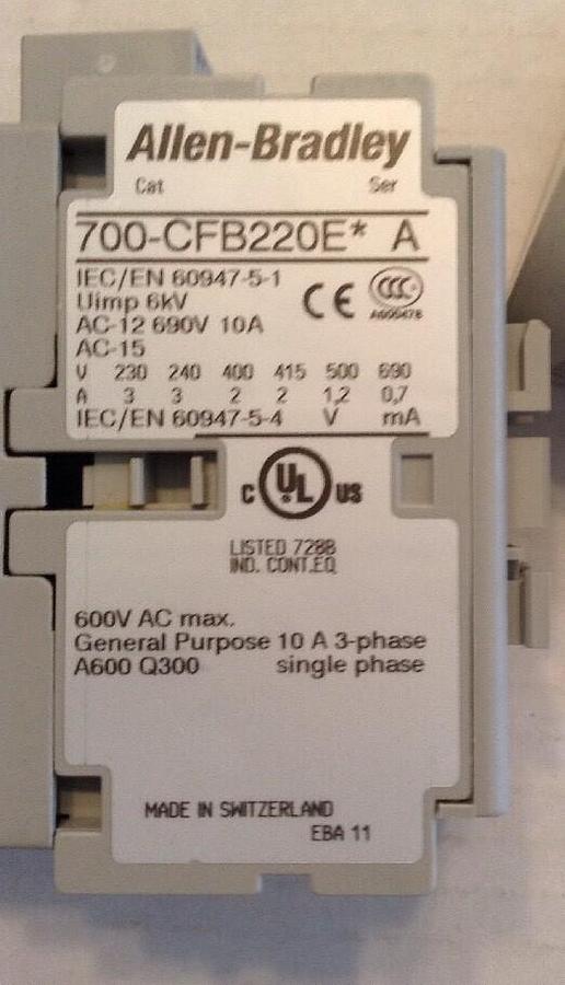 Used Allen-Bradley,700-CFB220EJ,Industrial Control Relay  NIB