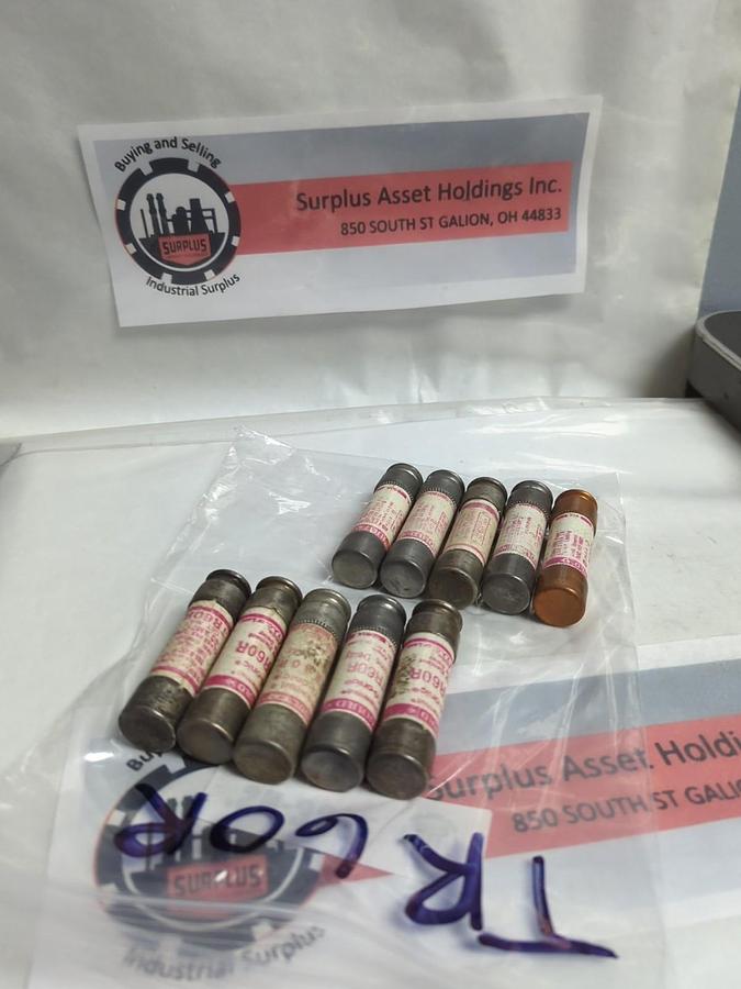 Used GOULD SHAWMUT,TR-60R,TRI-ONIC 60 AMP FUSE LOT OF 10 PRE-OWNED