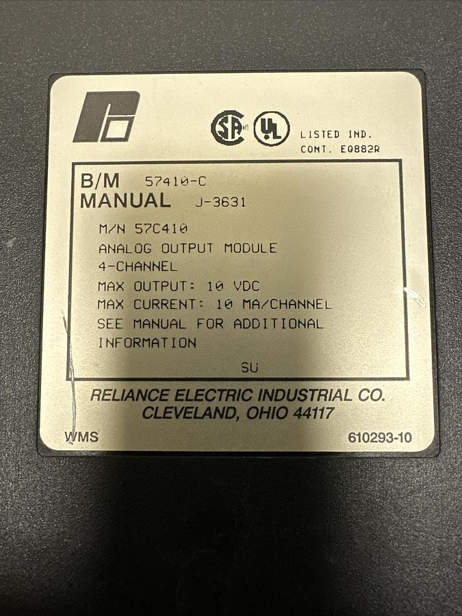 Used Reliance Electric,57C410,Analog Output Module