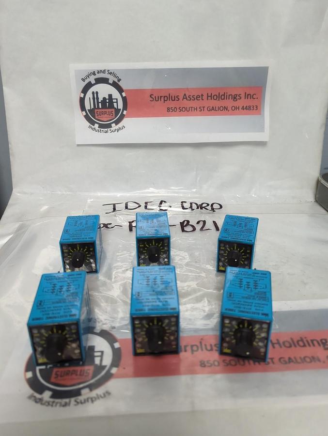 Used IDEC,RTE-B21,TIMER RELAY 24VAC/DC LOT OF 6 PRE-OWNED