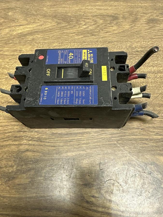 Used Mitsubishi,NF50-SS,40 Amp 3 Pole Circuit Breaker