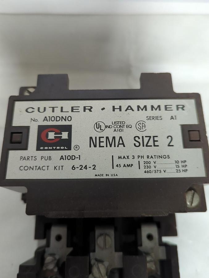 Used CUTLER-HAMMER,A10DN0,MOTOR STARTER SIZE 2 3-POLE 45 AMP PRE-OWNED