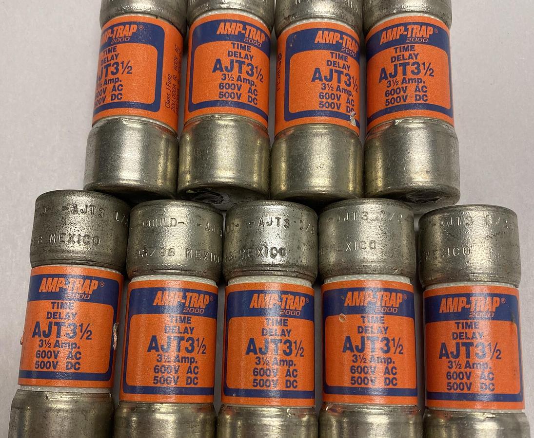 Ferraz Shawmut,AJT3 1/2,Amp-Trap Fuse Lot Of 9 NOS