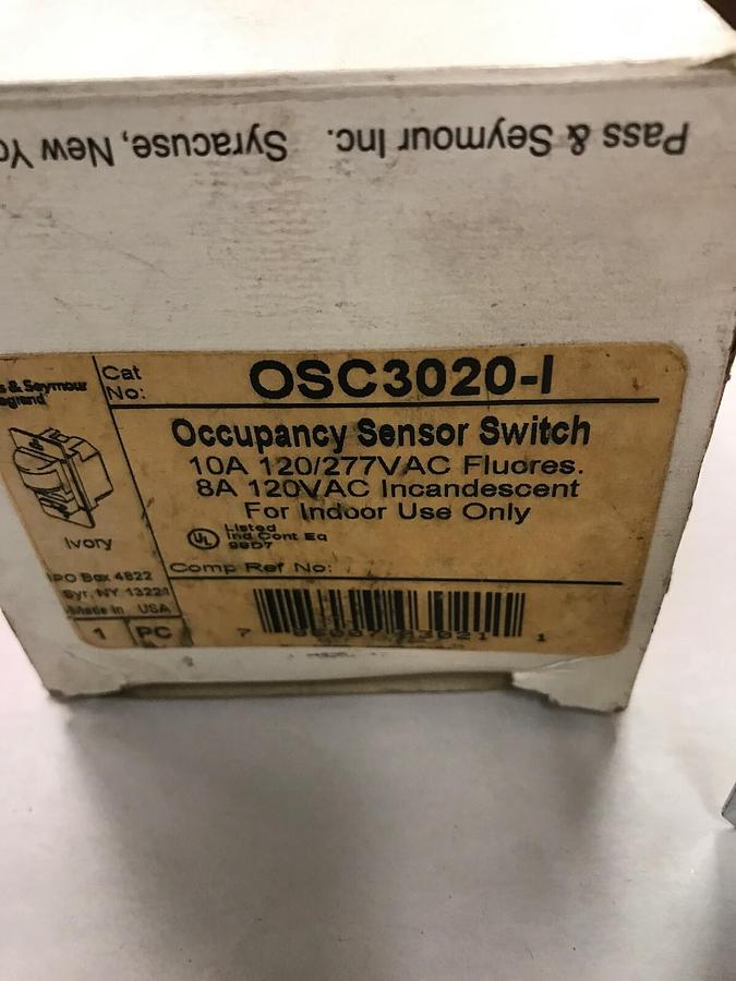 Used Pass & Seymour,OSC3020-I,Occupancy Wall Switch
