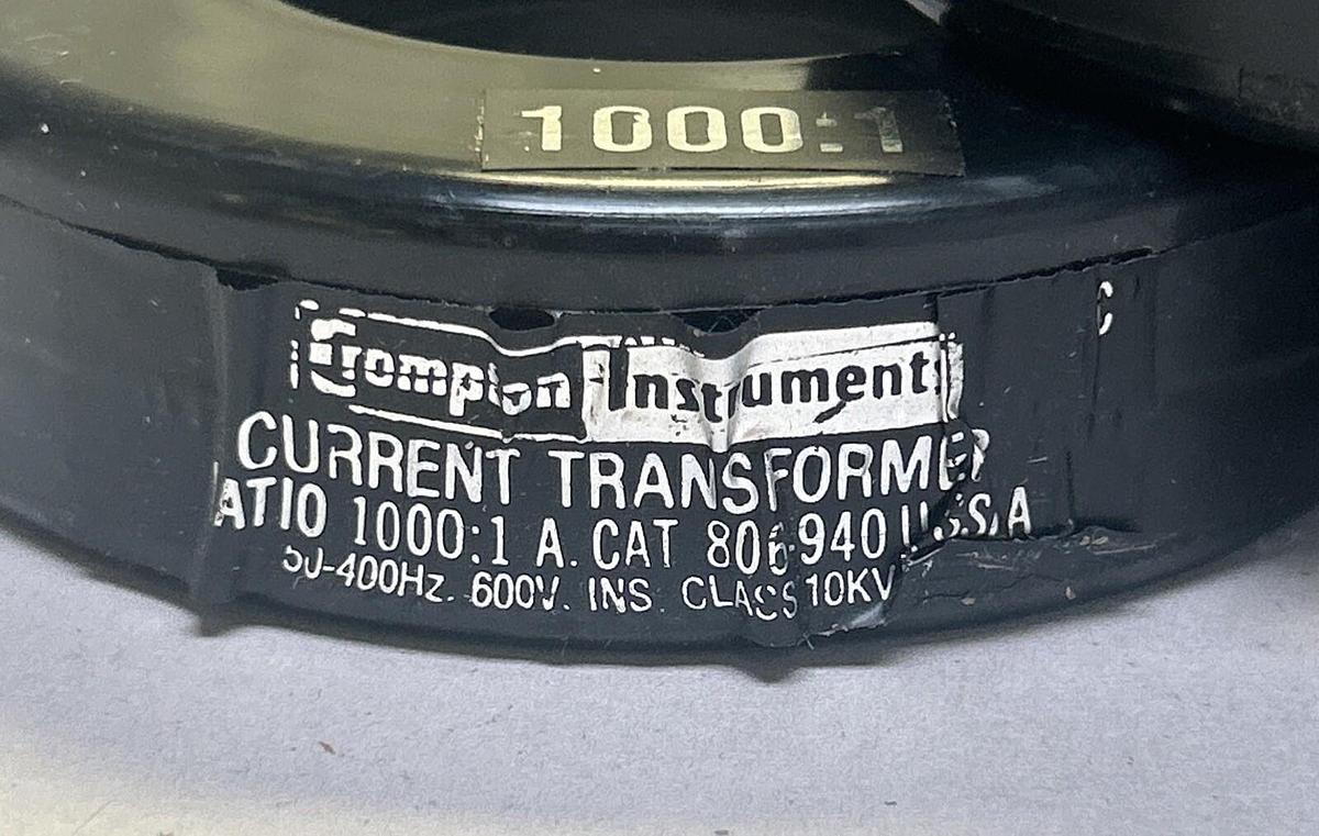 Used COMPTON INSTRUMENTS,806-940U-SSLA,CURRENT TRANSFORMER 1000:1 LOT OF 3
