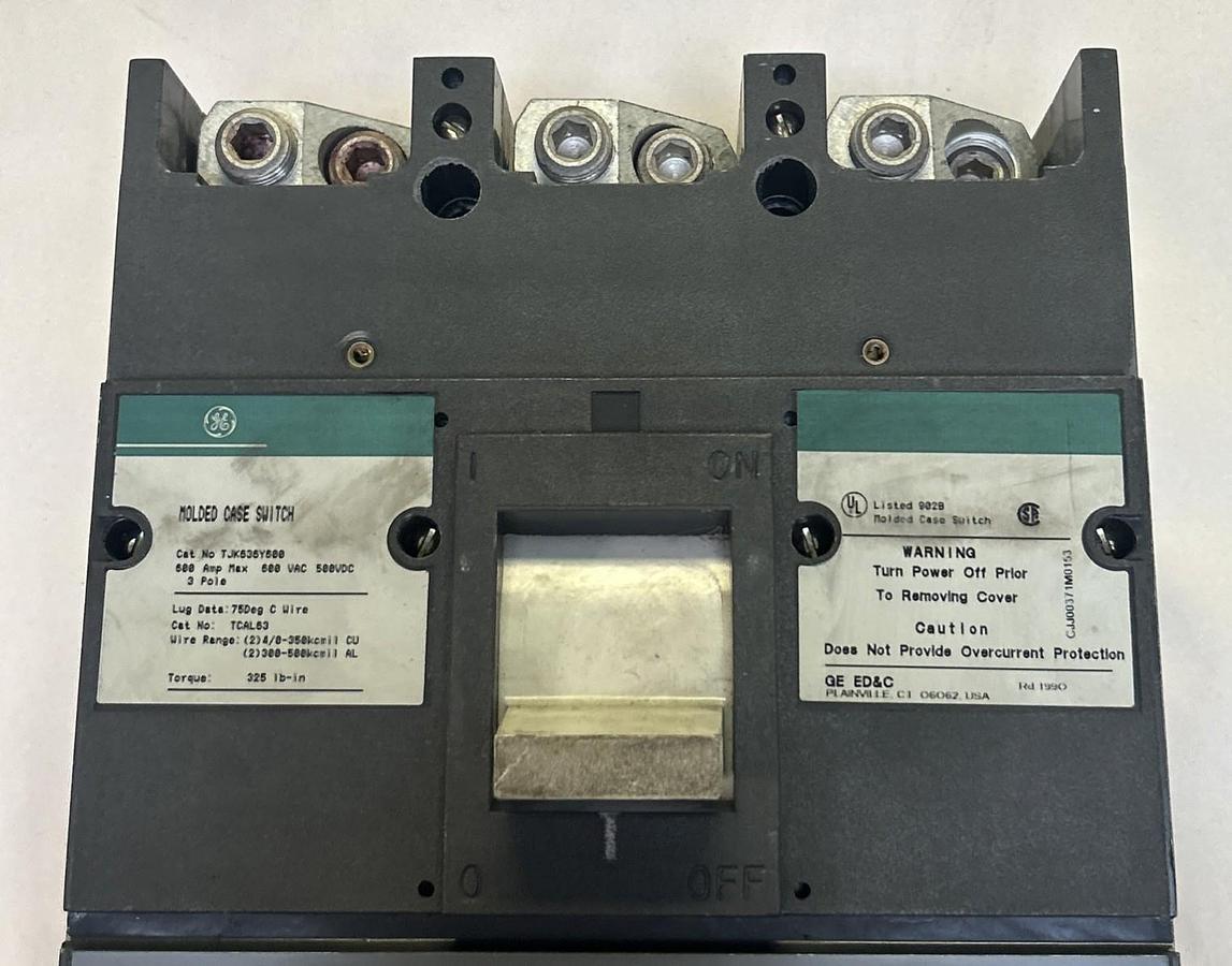 Used GENERAL ELECTRIC,TJK636Y600,CIRCUIT BREAKER 600A 600V 3P
