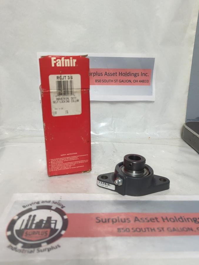 FAFNIR,RCJT 3/4,2-BOLT FLANGE BEARING WITH LOCKING COLLAR 3/4 INCH BORE NOS