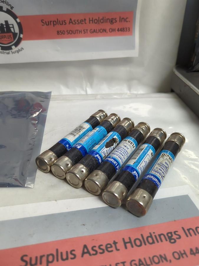 Used LITTELFUSE,FLSR-20,POWR-GARD FUSE 20 AMP LOT OF 6 PRE-OWNED
