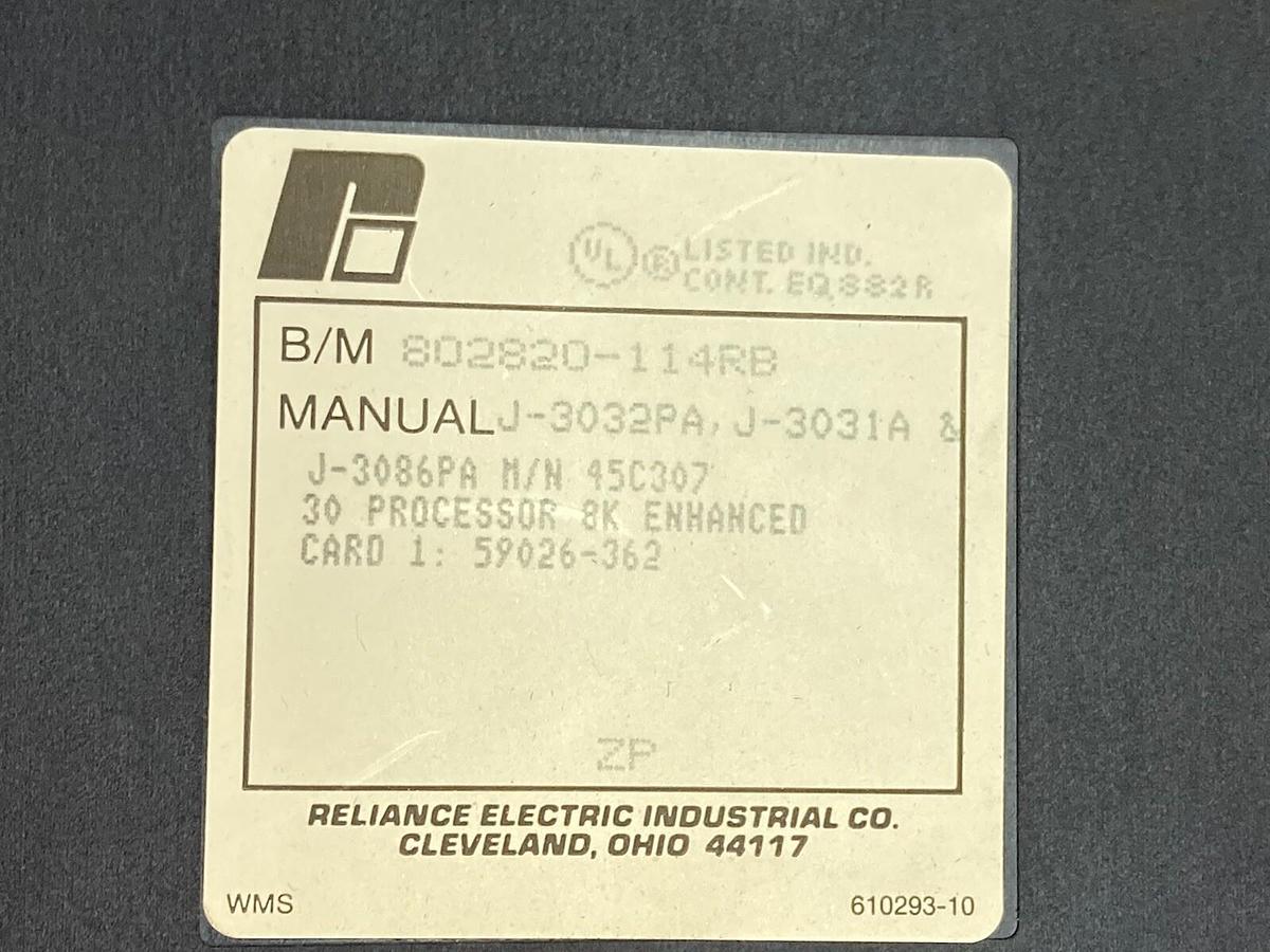 Used Reliance Electric,45C307A 802820-114RB,R-Net Processor Module