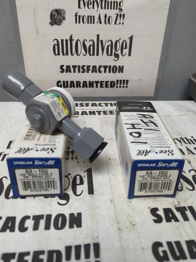SPORLAN,SA-15U,MOISTURE & LIQUID INDICATOR 5/8 FLARE X 5/8 SWIVEL NUT LOT OF 2