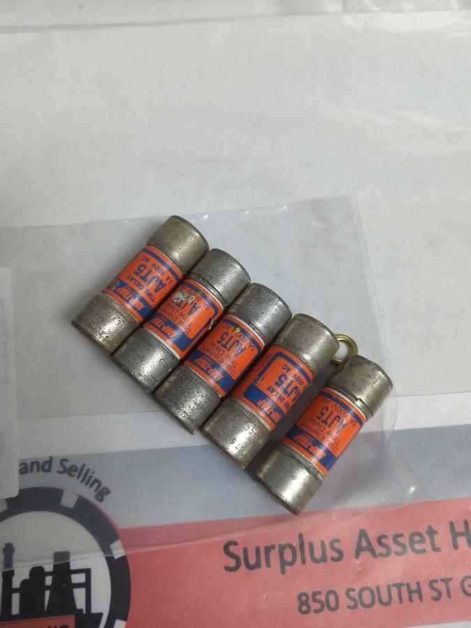 Used GOULD SHAWMUT,AJT-5,AMP-TRAP 5 AMP FUSE LOT OF 5 PRE-OWNED