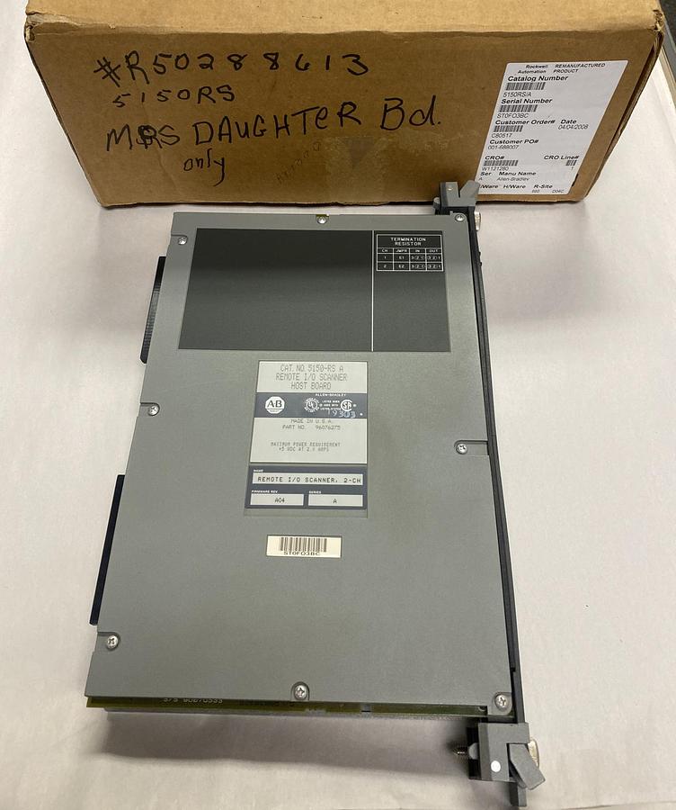 Used ALLEN BRADLEY,5150-RS,SER A REMOTE I/O SCANNER HOST BOARD REFURBISHED