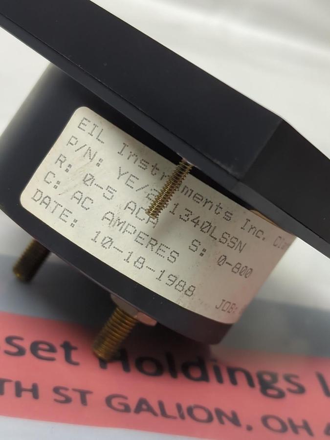 Used EIL INSTRUMENTS,TYPE 251,PANEL METER 0-800A-C AMPERES PRE-OWNED