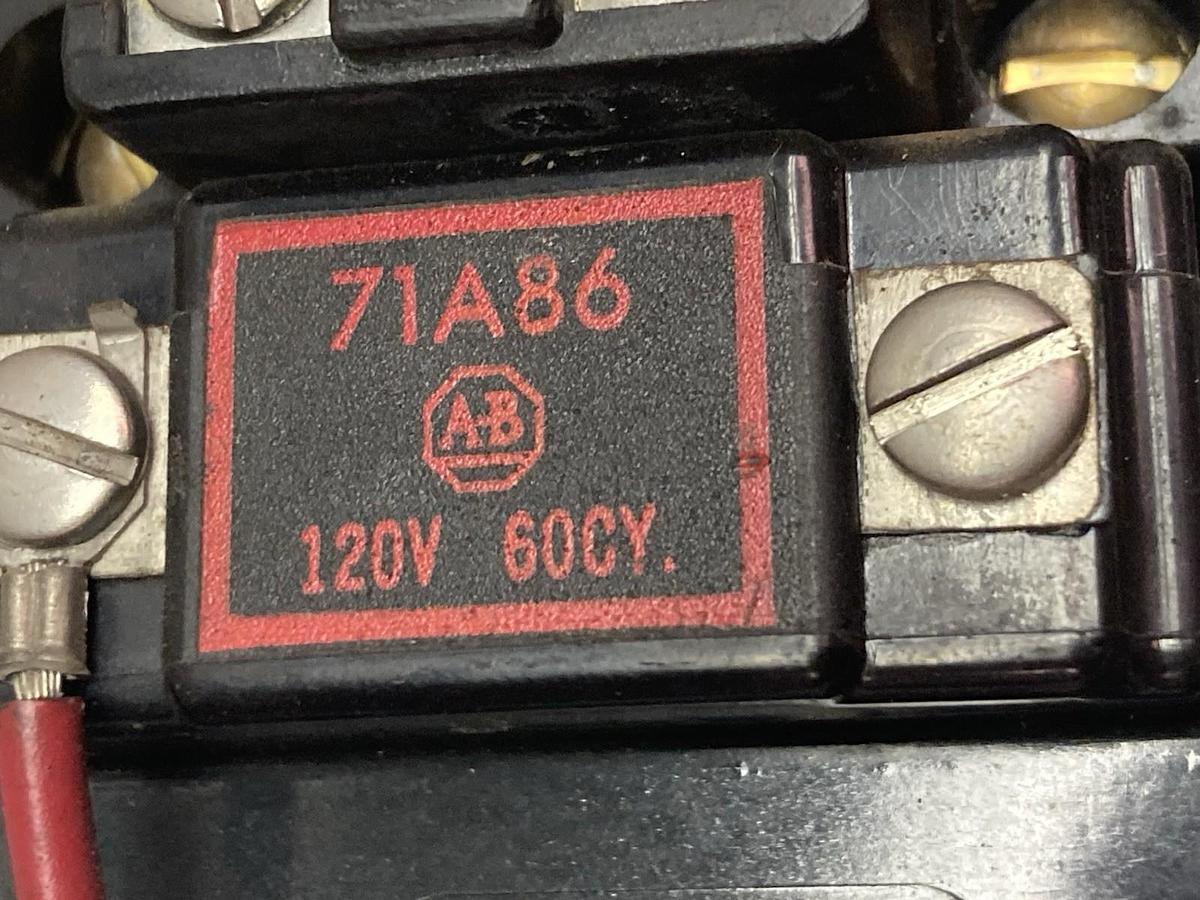 Used Allen-Bradley,71A86,Contactor 120V 60Cy
