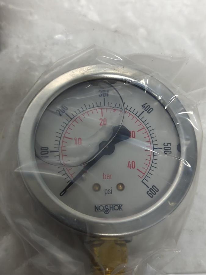 NOSHAK,25901,GAUGE 600 PSI/BAR 1/4 IN BOTTOM CONNECTION NOS