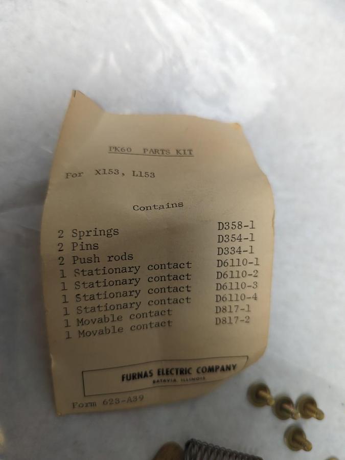 FURNAS,PK60,CONTACTOR PARTS KIT NOS