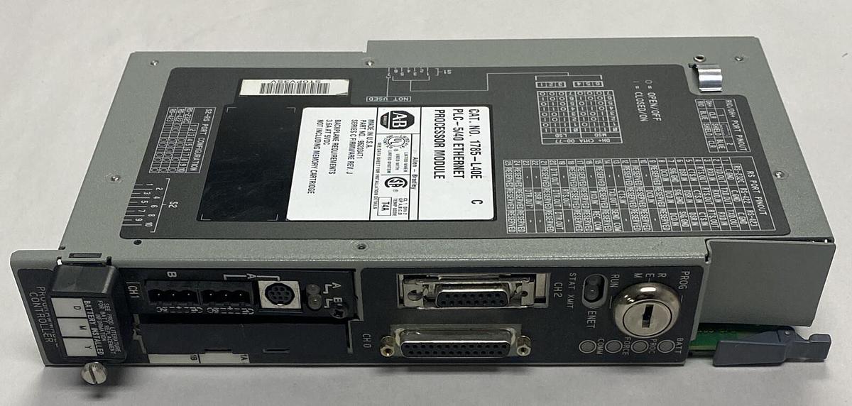 Used Allen-Bradley,1785-L40E,Ser C PLC-5/40 Ethernet Processor Module