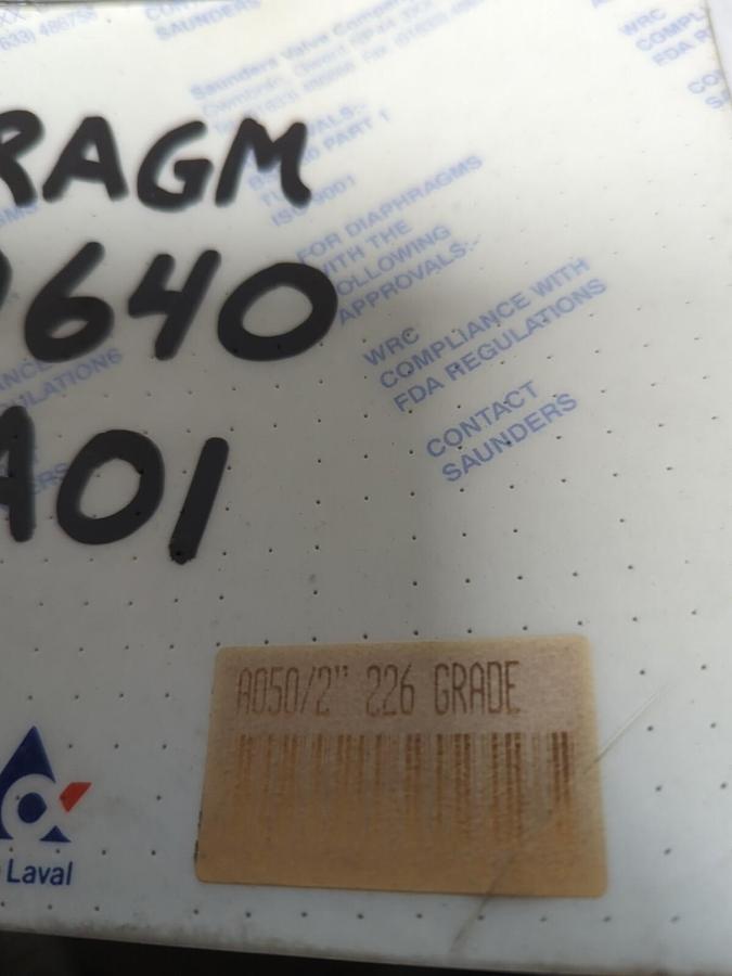 SAUNDERS,A050,2 INCH 226 GRADE REPLACEMENT DIAPHRAGM NOS