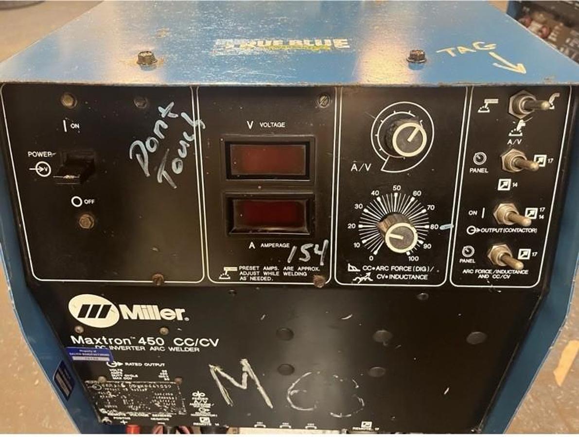 Used MILLER,MAXTRON 450 CC-CV,WELDER WELD POWER SUPPLY SOURCE
