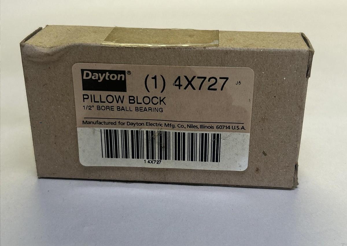 DAYTON,4X727,PILLOW BLOCK BEARING 1/2" BORE NOS