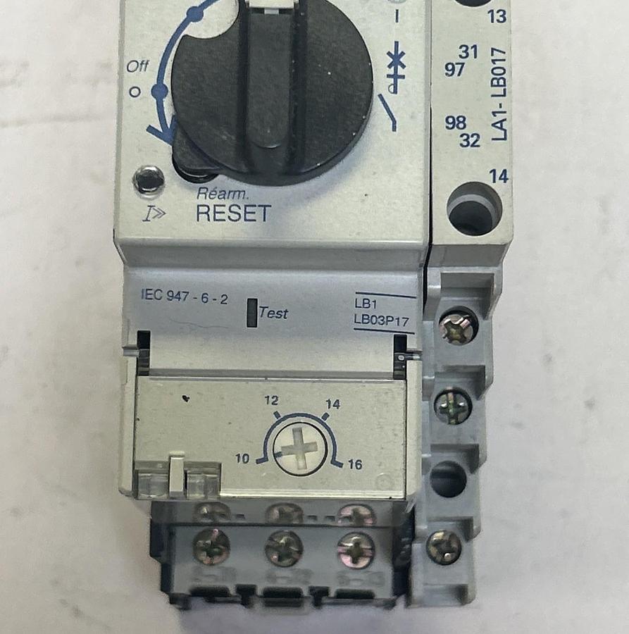 Used TELEMECANIQUE,LB1LB03P17,OVERLOAD RELAY PROTECTION MODULE
