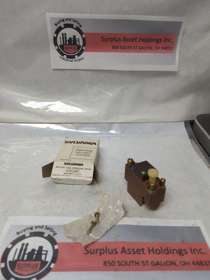 SYLVANIA,7323,OVERLOAD RELAY 0-30 AMPS NOS